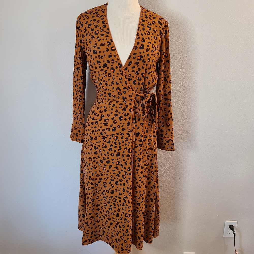 & Other Stories Leopard Print Wrap Dress